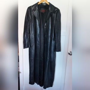 Oscar Leopold long leather coat
